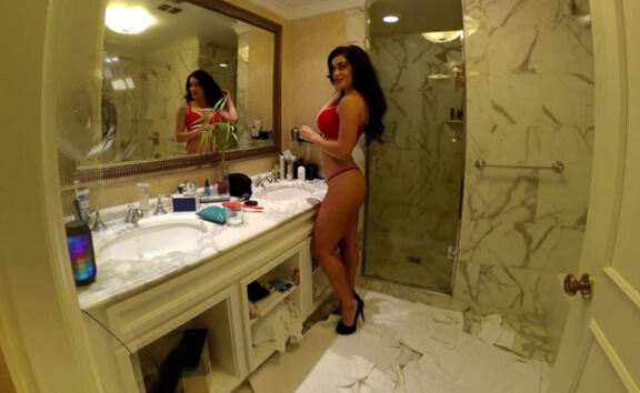 CJ Sparxx Getting Dolled Up In The Bathroom