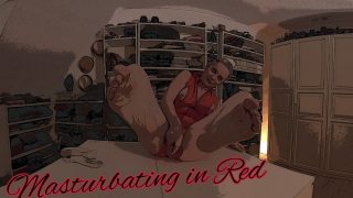 Masturbating in Red
