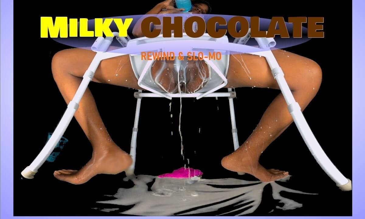 Milky Chocolate – Ebony Drenched in White Toilet POV