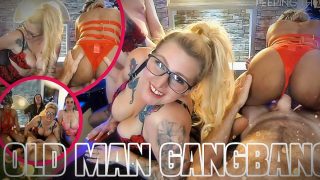 Loula, Bella and Ashley – Old Man Gangbang