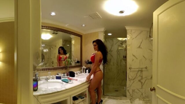 CJ Sparxx Getting Dolled Up In The Bathroom
