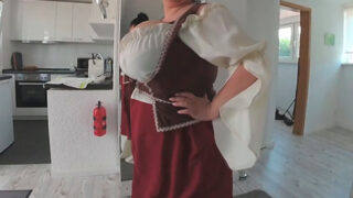 Maid Alice Shows Her Deep Cleavage