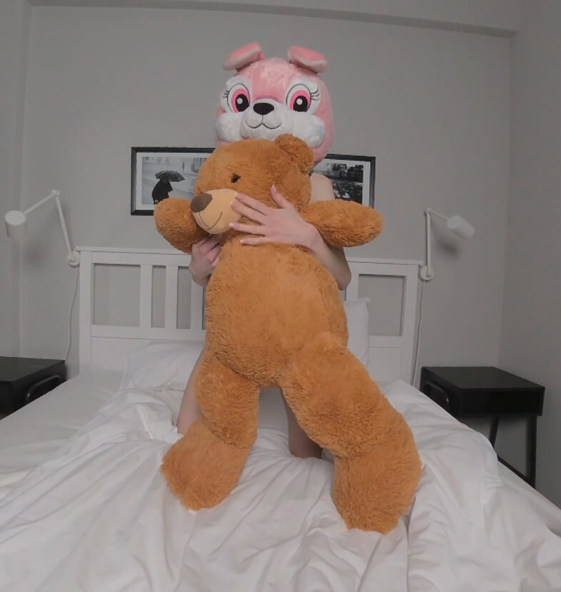 Celestine Striptease Dancing And Masturbating With Teddy Bear