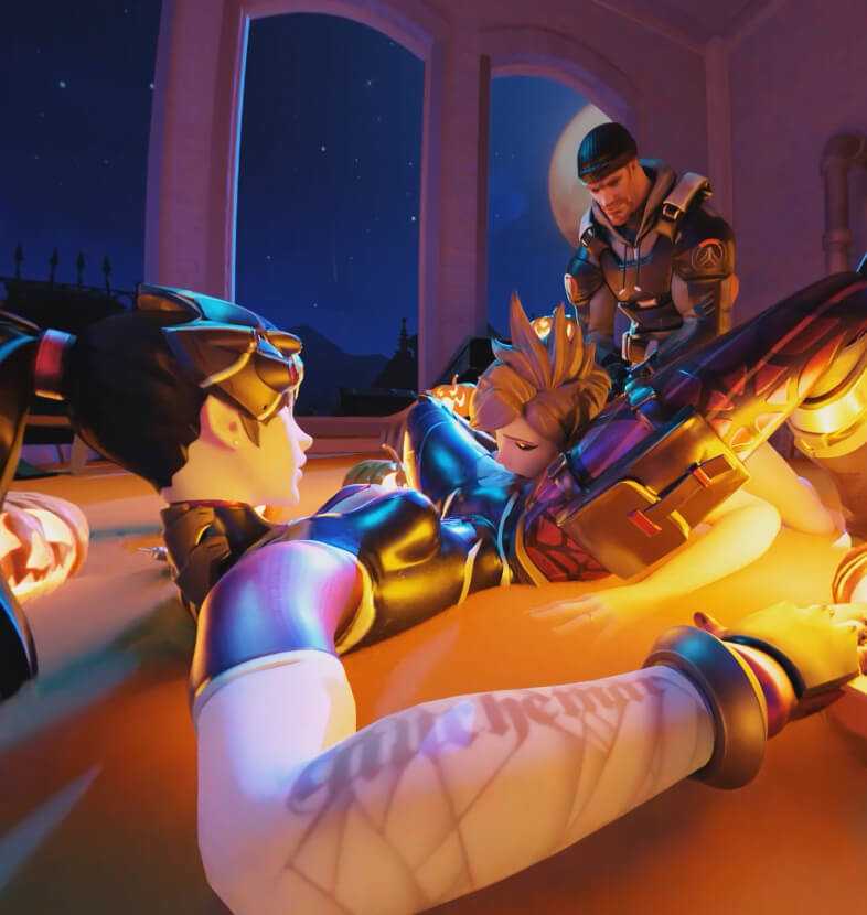 Haolloween Threesome Voyeur